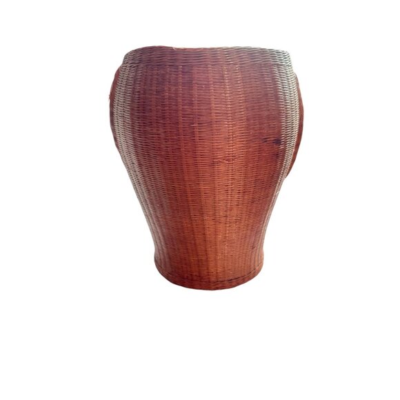 Vintage Wicker Elephant Head Planter pottery Vase 10" Tall Handwoven Brown MISS - Picture 4 of 9